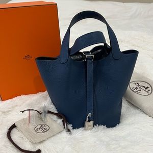 Hermes Picotin 18 deep blue PHW